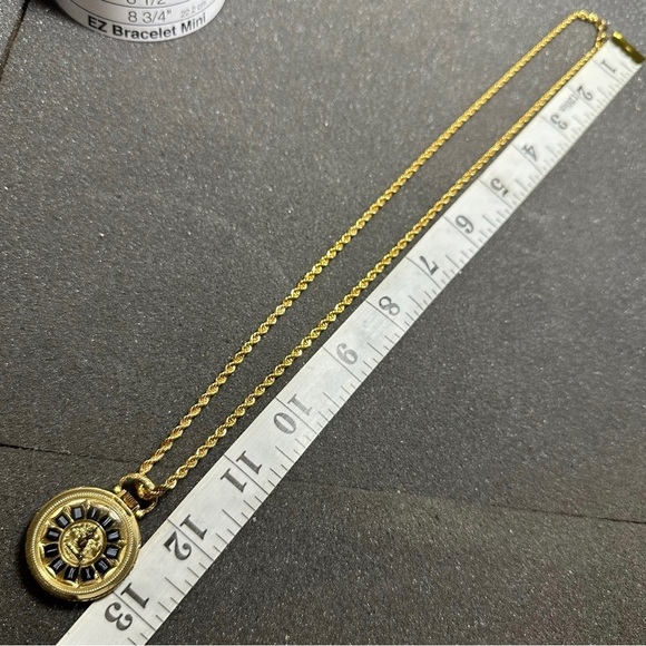 Vintage Sutton Gold Ornate Pendant Pocket Watch On 24” Monet Rope Chain Working - Picture 9 of 9